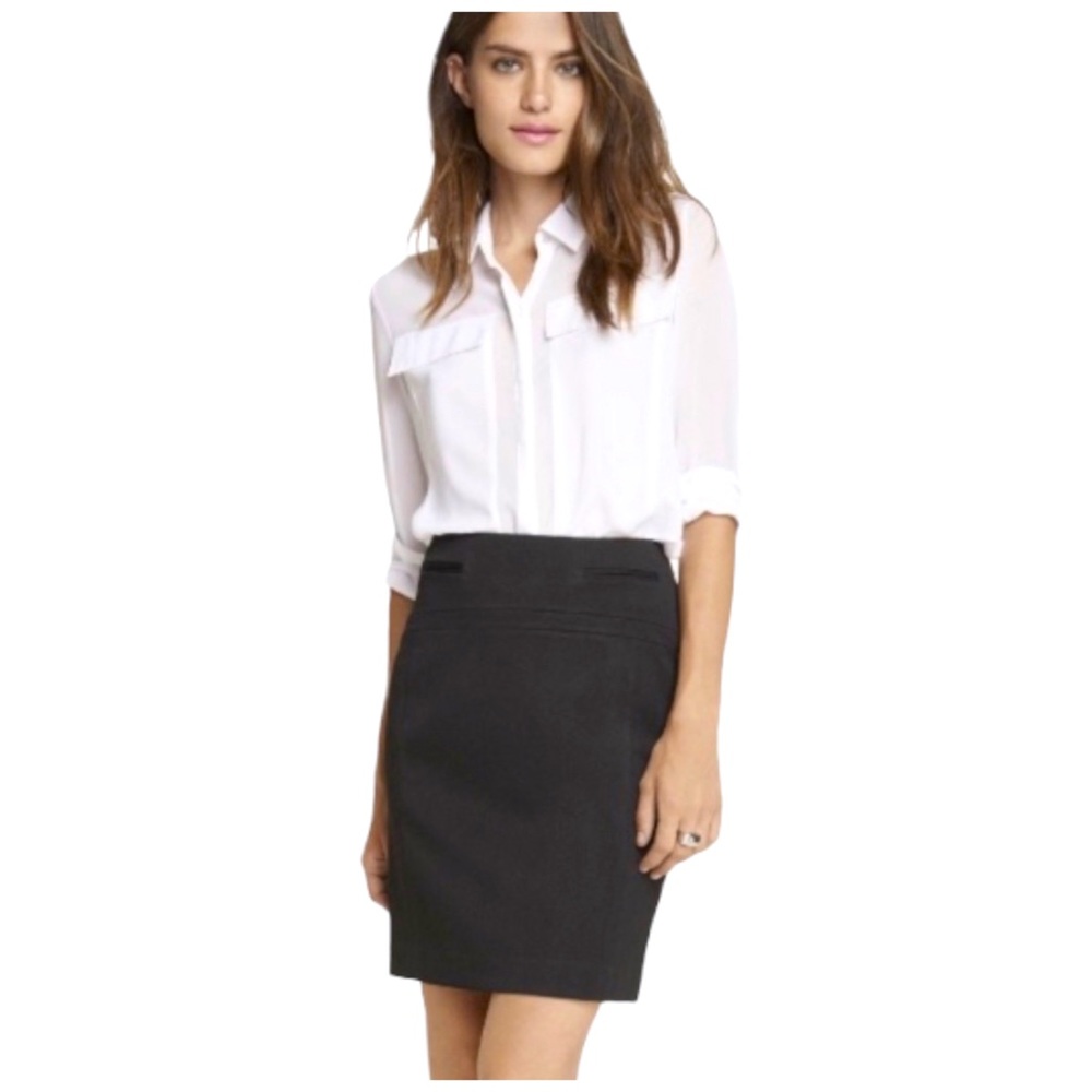 EXPRESS | Black Natural Waist Pencil Skirt - 10